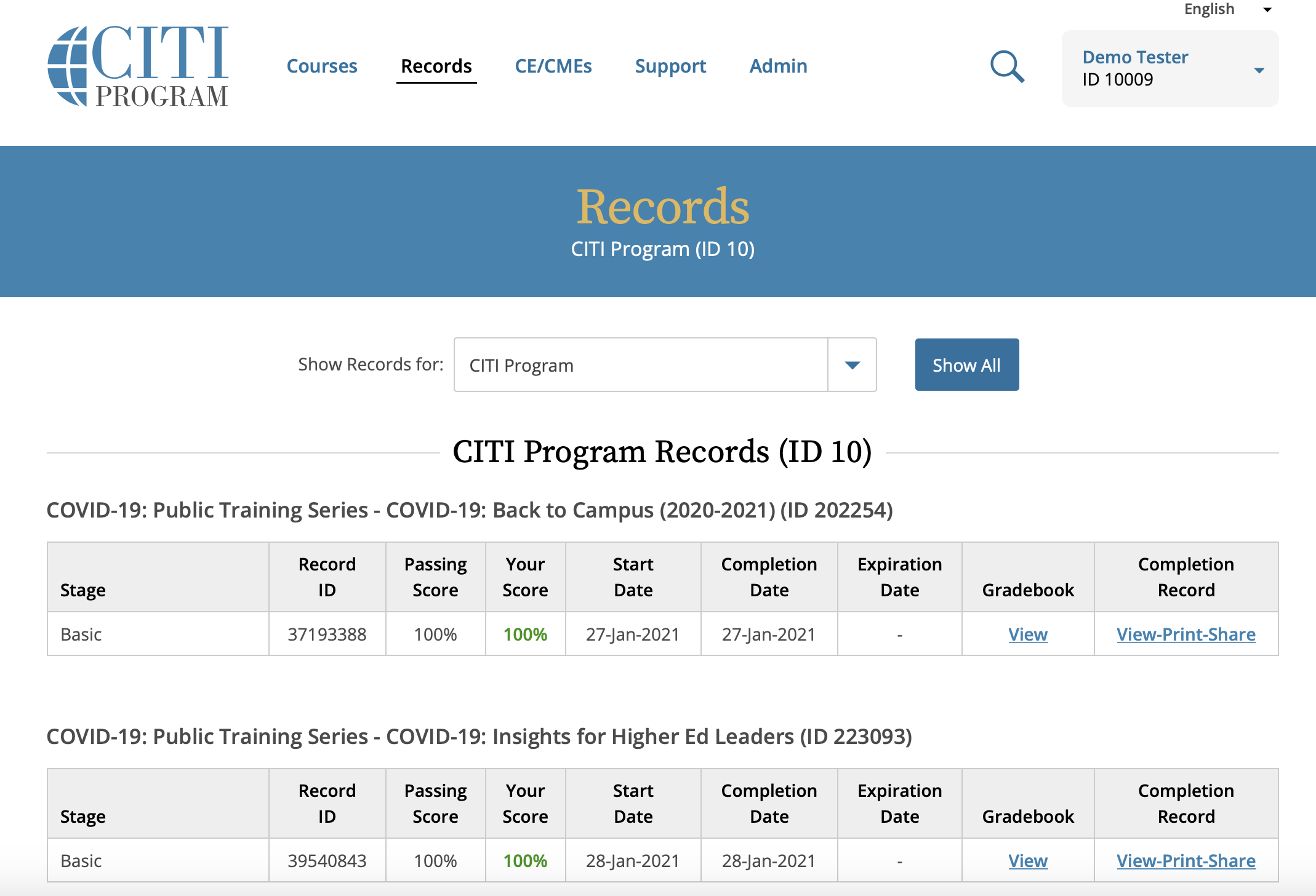 How do I access my Completion Report/Certificate?