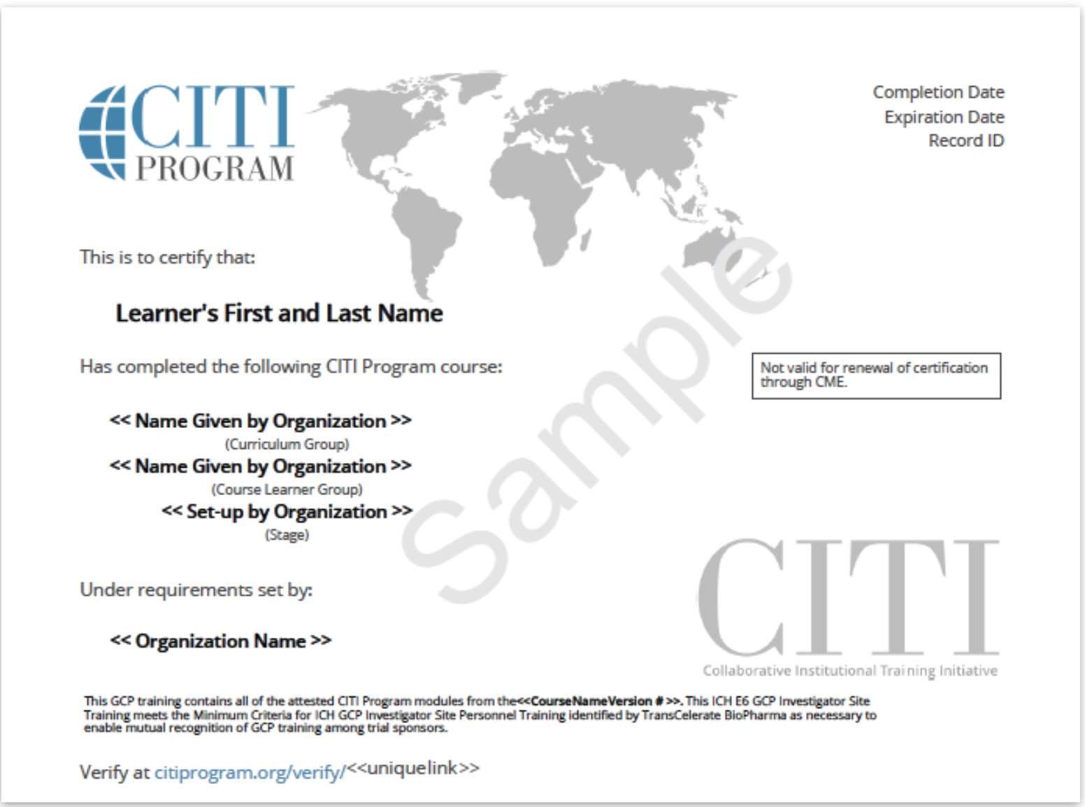 Sharing Completion Certificates and Completion Reports