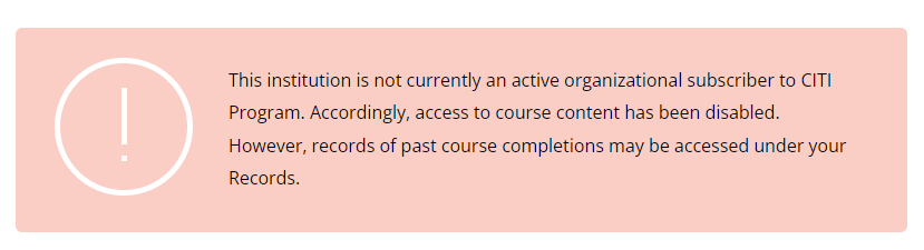 Inactive Organization Information
