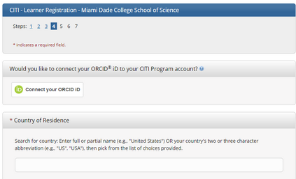 ORCID ID link step 4 of registration example